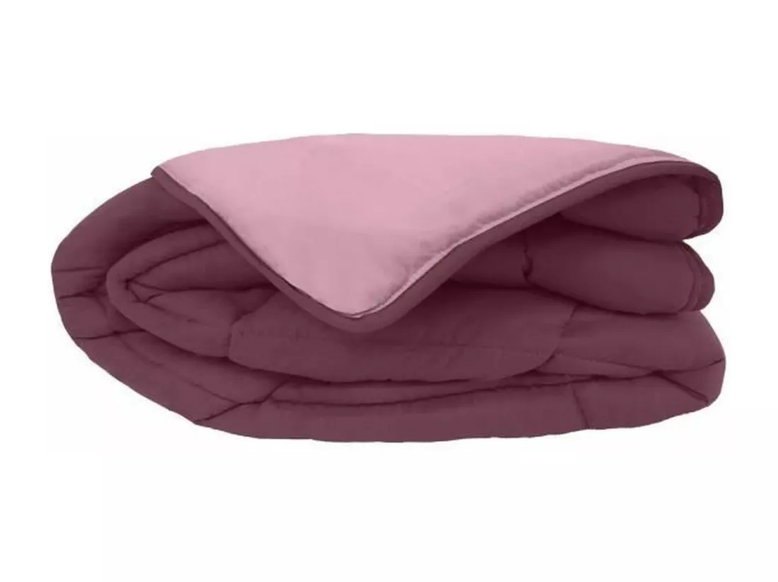 Couette chaude Microfibre 400 gr/m2 CALGARY Prune + Parme 240x260cm