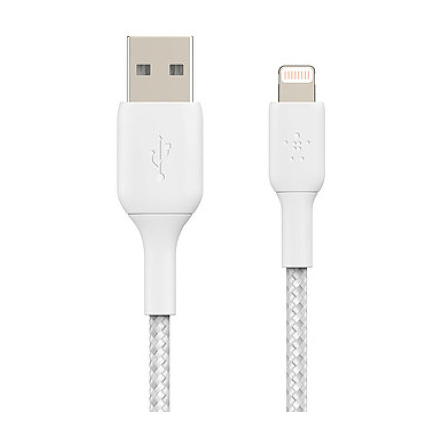 Belkin Câble USB-A vers Lightning MFI renforcé (blanc) - 15 cm