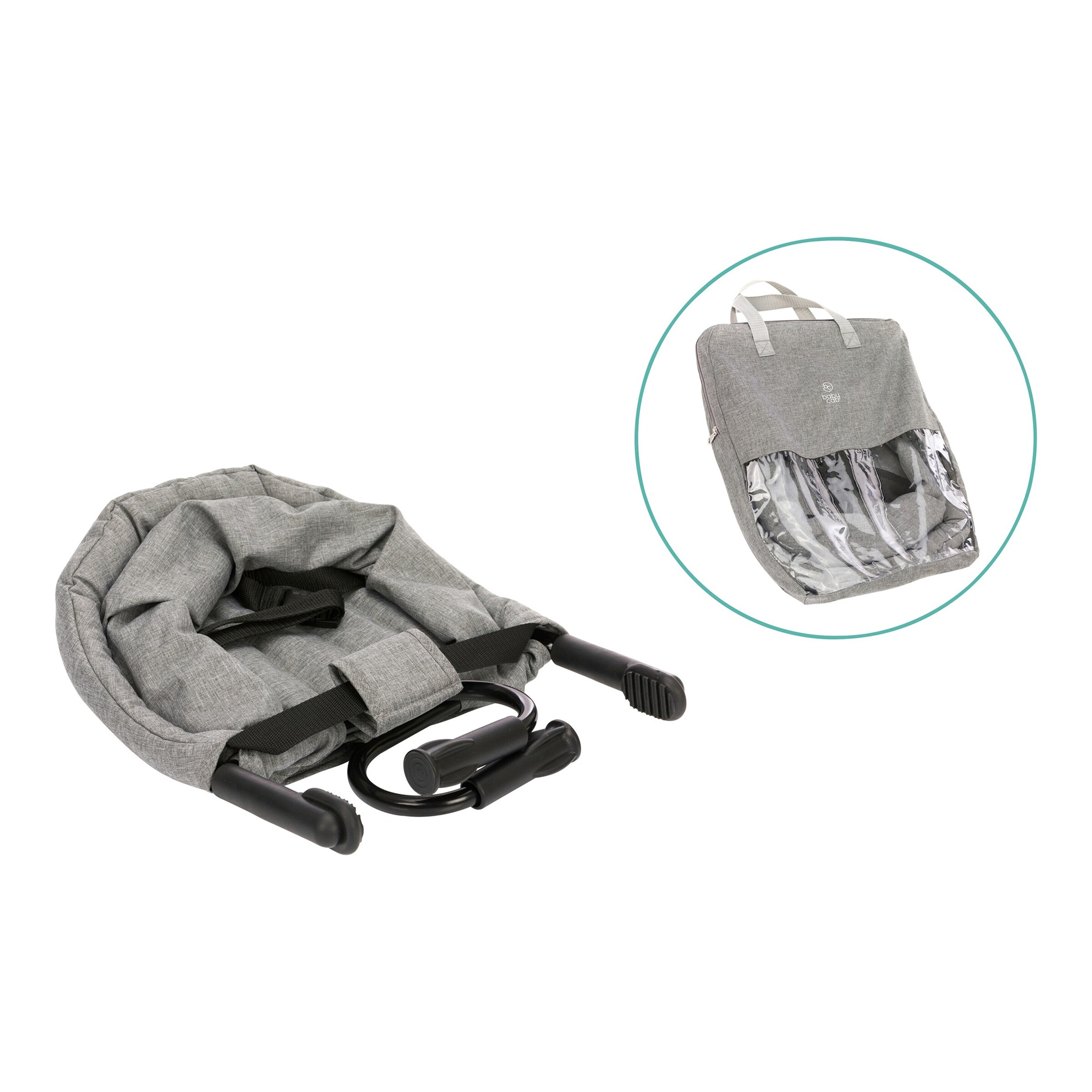 babycab Tischsitz Flexi für Tischplatte Stärke 2-8,5 cm grau melange