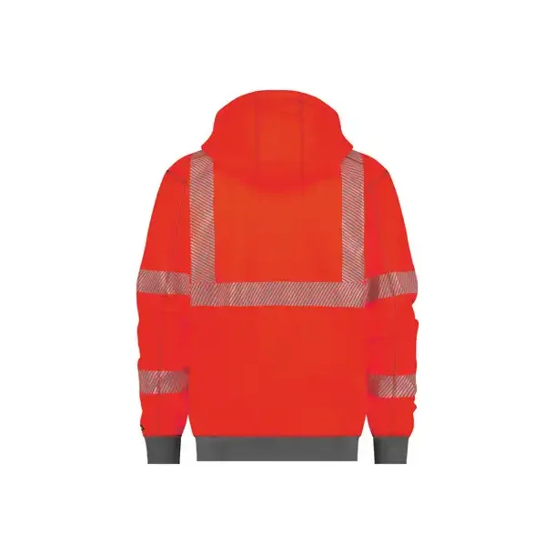DASSY ® EVANS (300380) HÆTTE SWEATSHIRT MED HØJ SYNLIGHED rød og grå