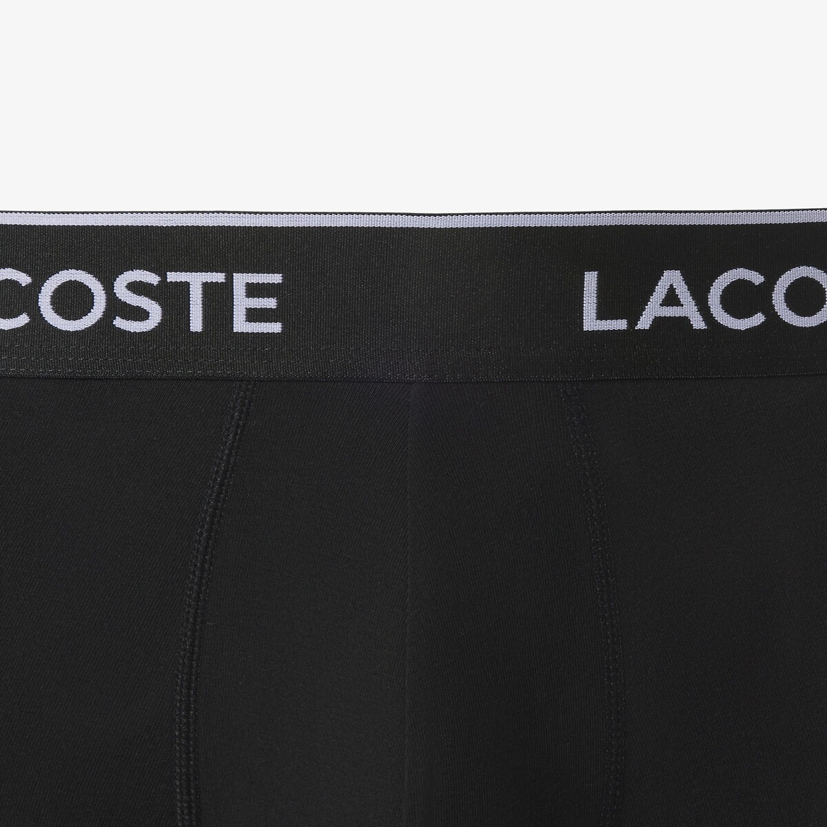 LACOSTE<br>Conjunto de 3 cuecas boxer lisas, algodão elástico