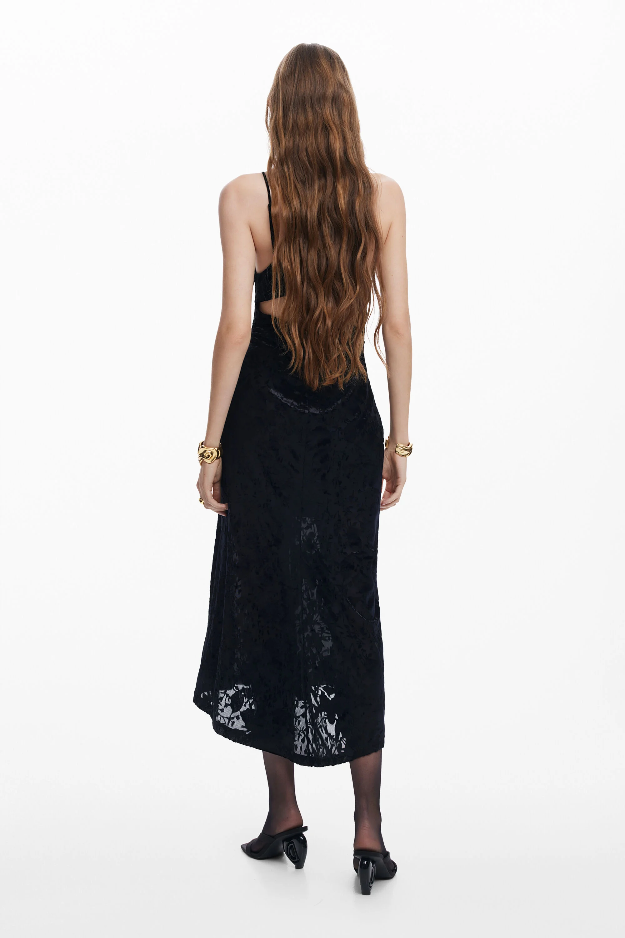 Vestido midi lencero