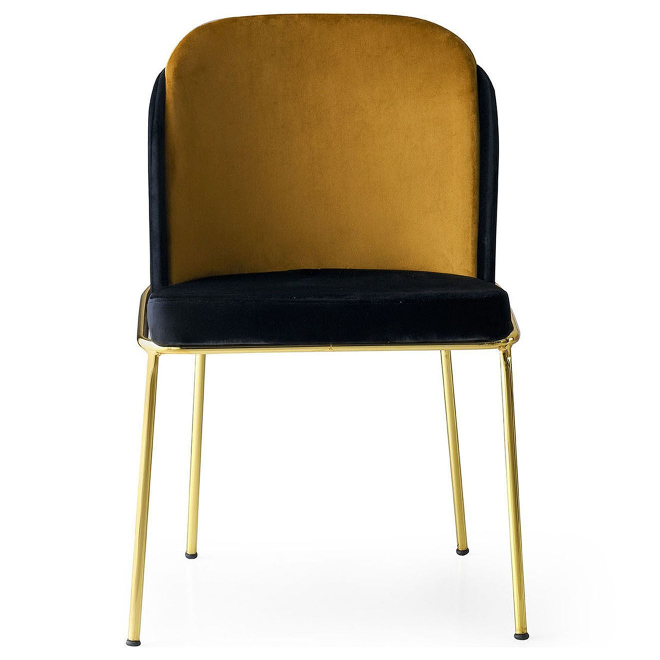 Wooden Art 4 Chaises Dore noir/jaune - 54x86x55 cm