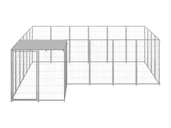 Chenil extérieur cage enclos argenté 330 x 330 x 110 cm 02_0000304