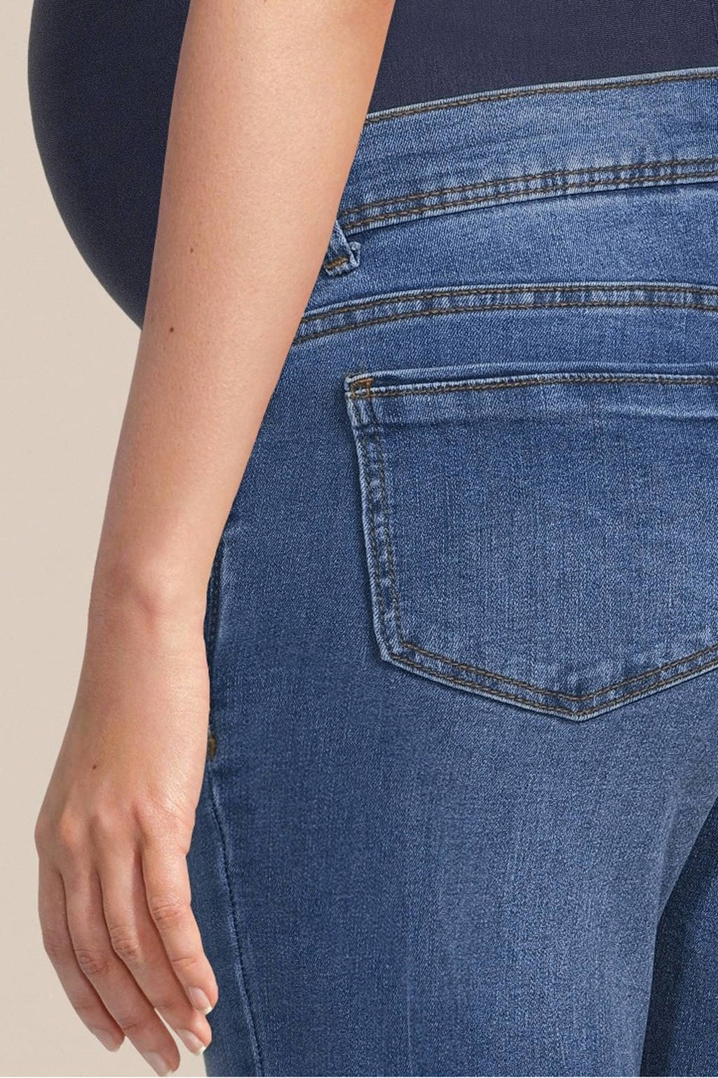 MAMALICIOUS slim fit zwangerschapsjeans MLMILA medium blue denim