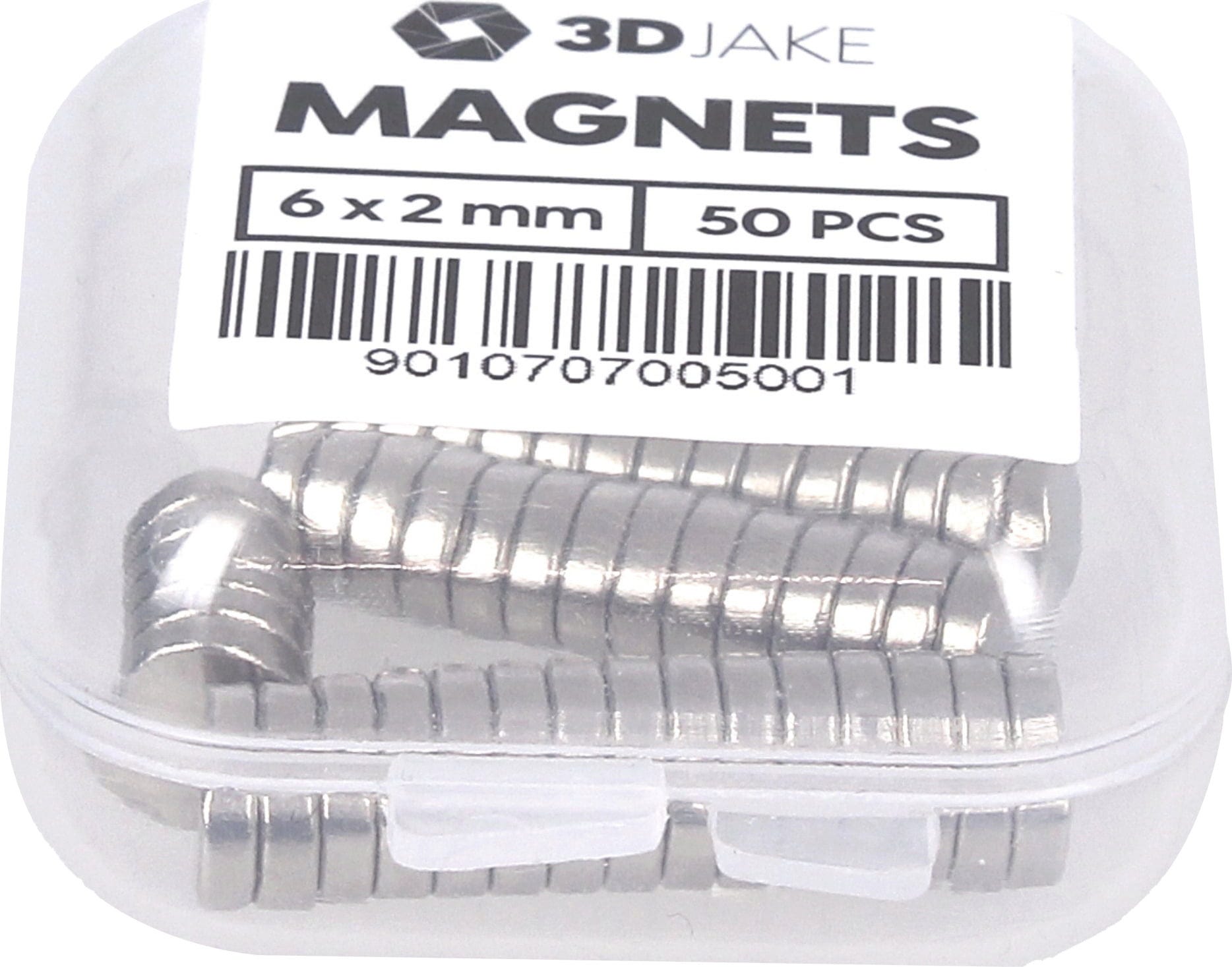 3DJAKE  Magnete N35 50er-Set, 6 x 2 mm    Supermagnete aus Neodym-Eisen-Bor
