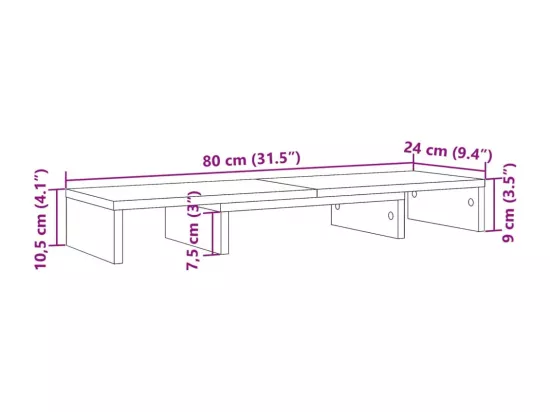 Support de moniteur élévateur réglable chêne artisanal