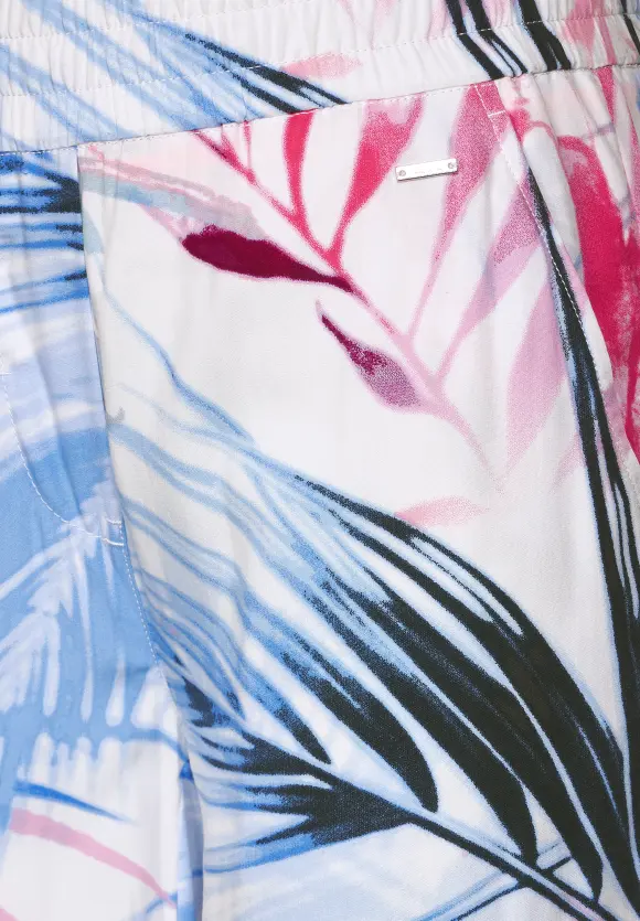 Casual Fit Hose mit Print - vanilla white