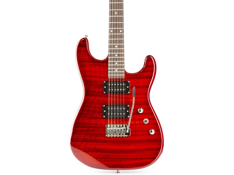 MAX E-Gitarre GigKit Quilted Style Rot E-Gitarre mit Zubehör