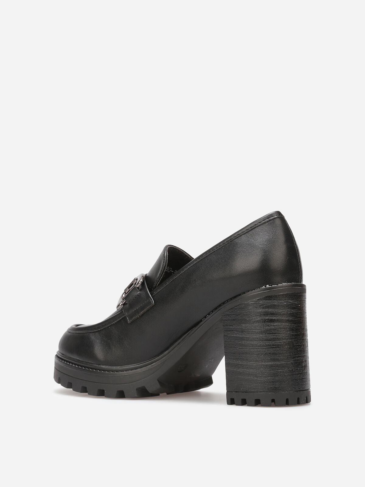 Mocassins à talon cranté- Noir