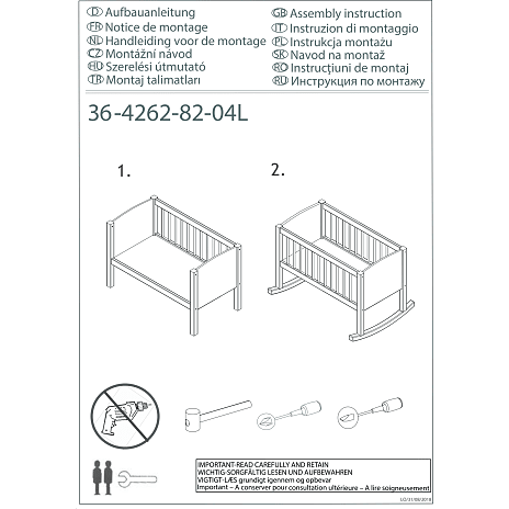 Hoppekids vugge 40x80 cm - Hvid