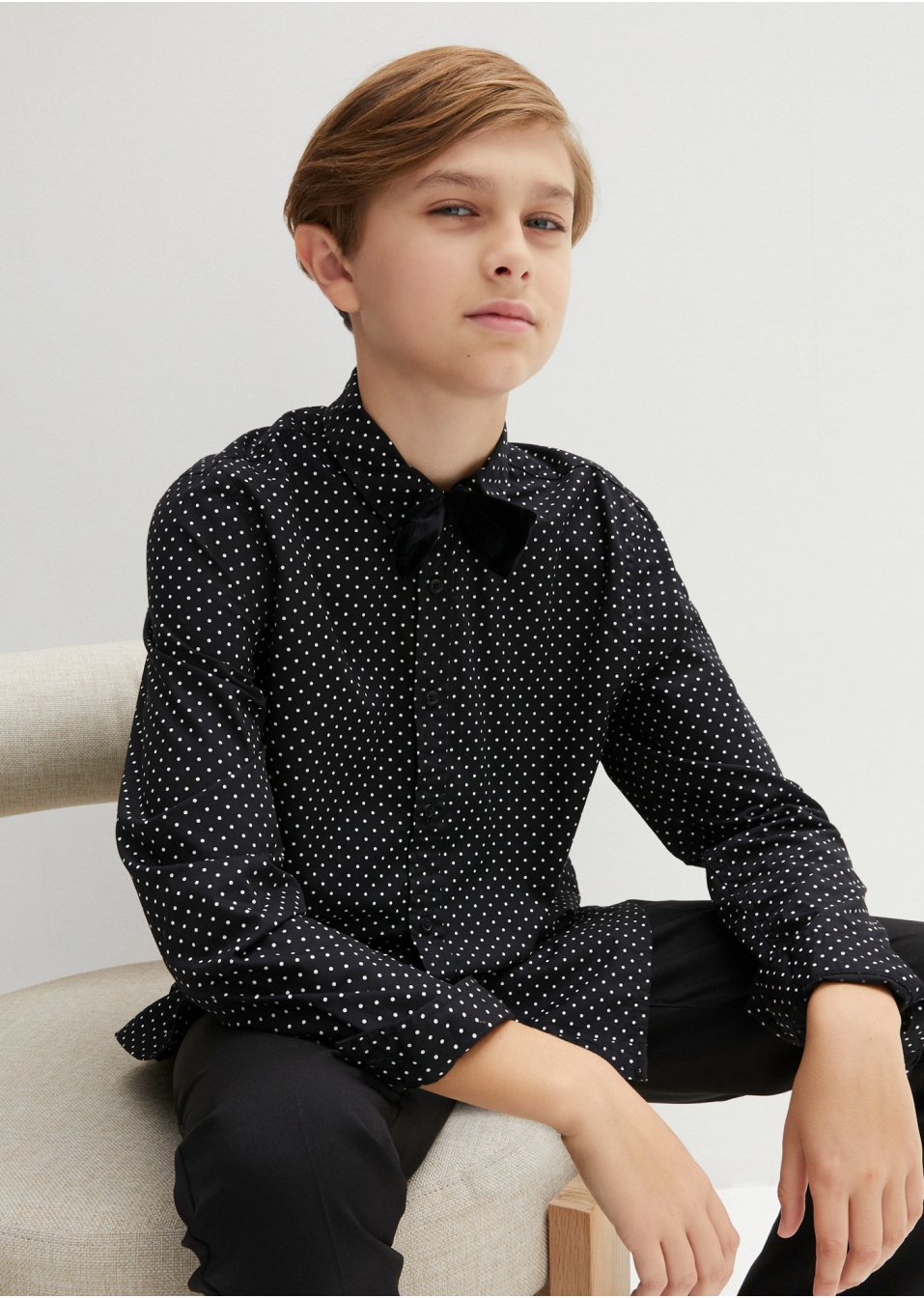 Chemise manches longues garçon avec nœud papillon (ens. 2 pces), Slim Fit