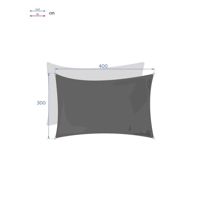 Voile d'ombrage rectangulaire CURACAO Gris