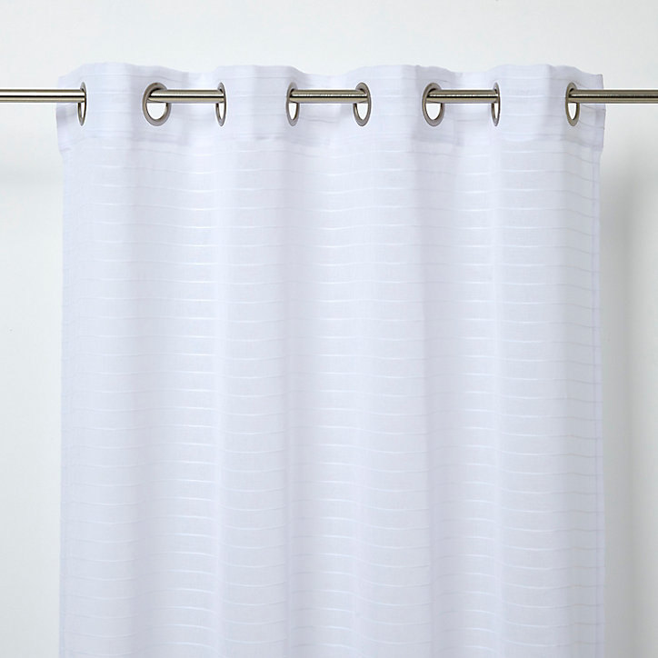 Voilage GoodHome Batma blanc l.140 x H.260 cm