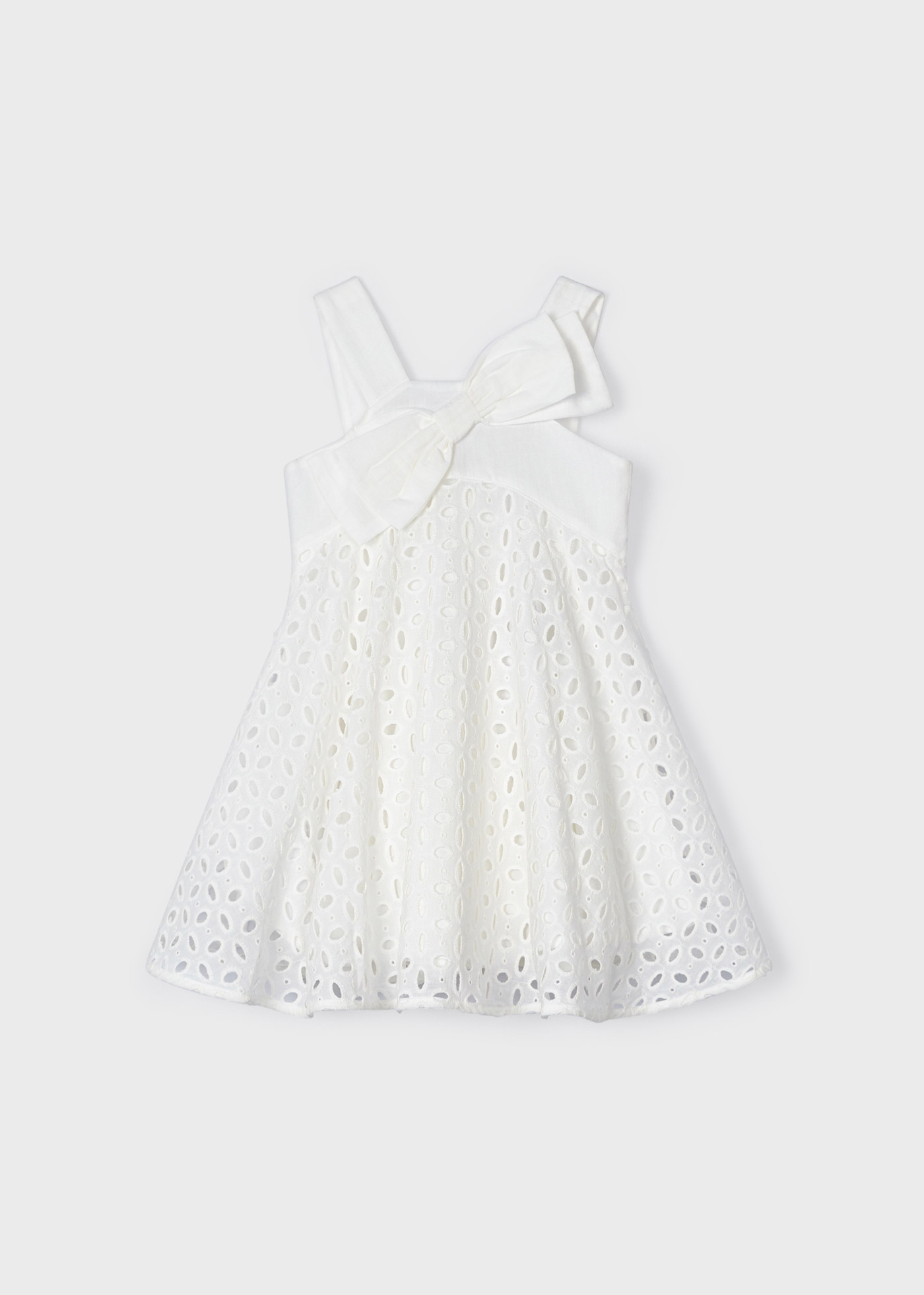 Vestido de algodão perfurado para meninas