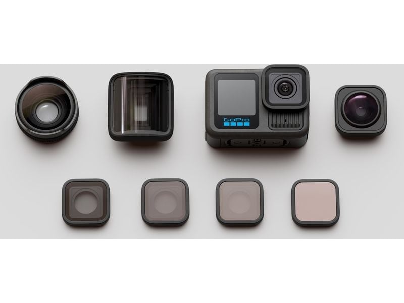 GoPro Actionkamera HERO13 Black Lens Bundle Action Cam mit Ultraweitwinkel-, Makro- und anamorphotischem Objektiv