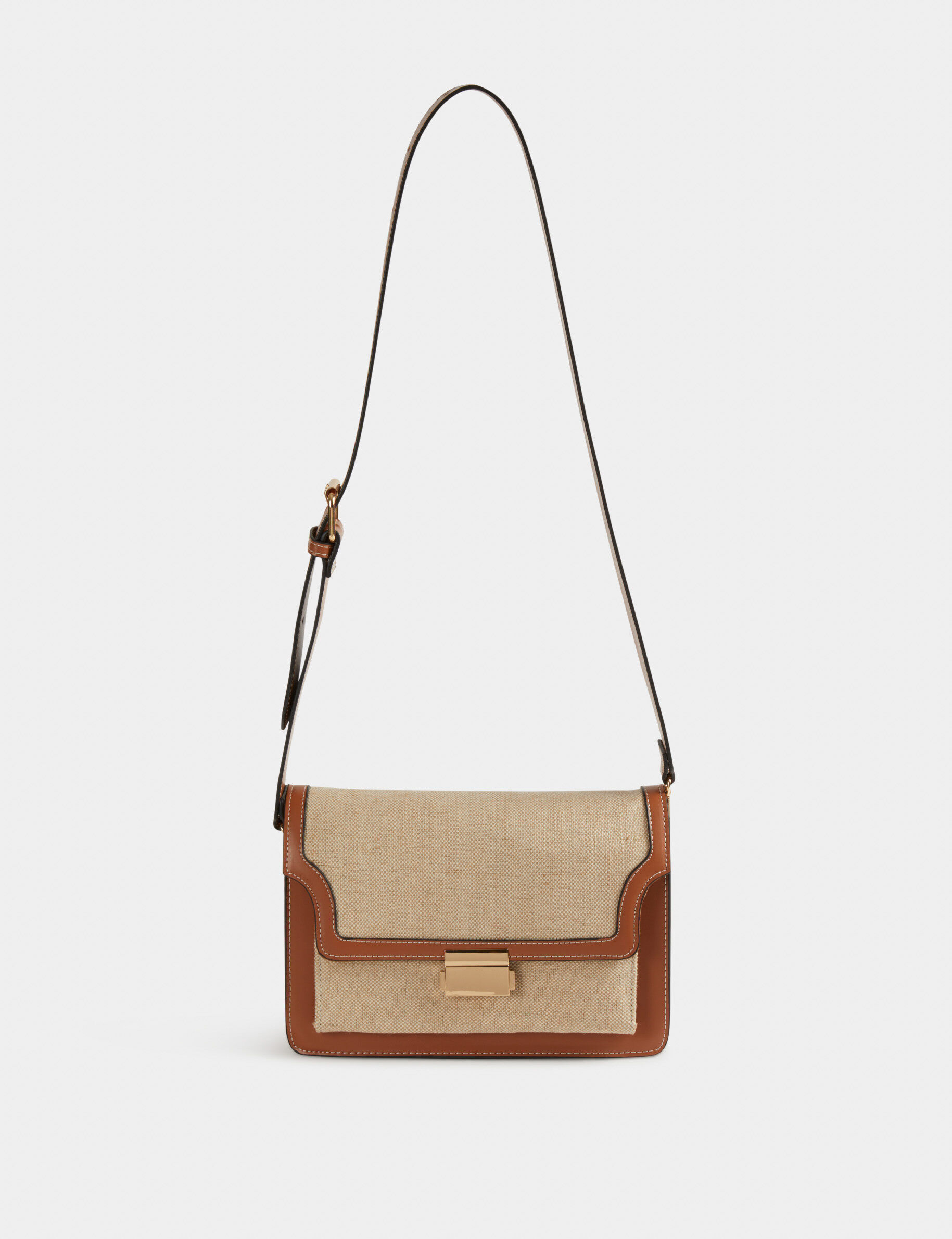 Sac à rabat en bandoulière marron femme - marron