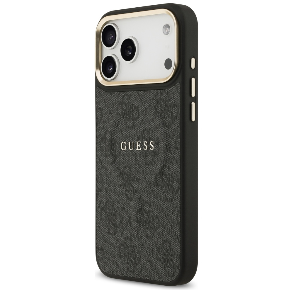 iPhone 17 Pro MagSafe Leder Hardcase Hülle Classic Logo (GUHMP17LP4MSEGCK) - Schwarz