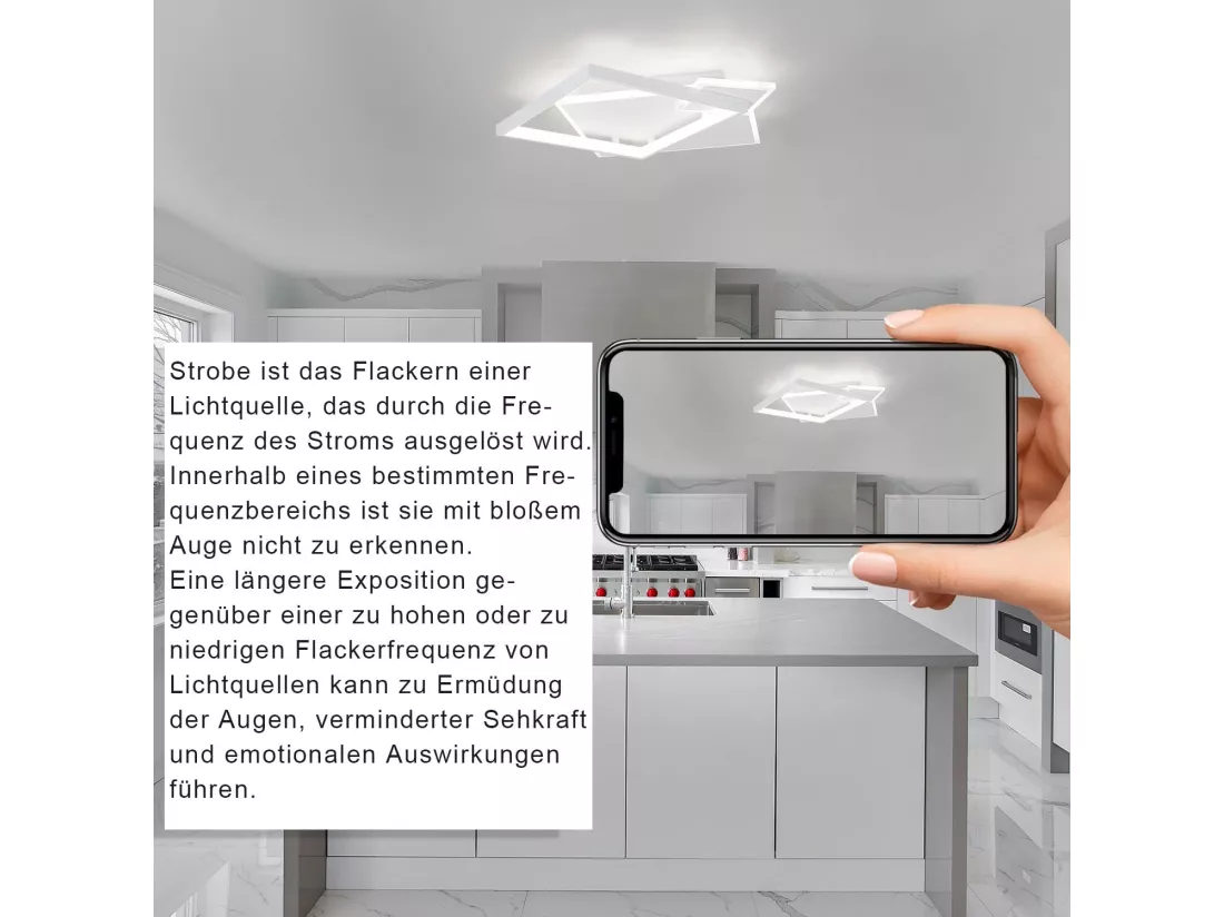NETTLIFE Plafonnier LED Salon Lampe à Intensité Variable 50W Design Moderne avec Télécommande en Métal pour Salle à Manger Cuisine Chambre
