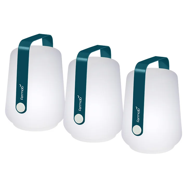 Fermob - Balad Akku LED-Leuchte H 12 cm, acapulcoblau (3er-Set)