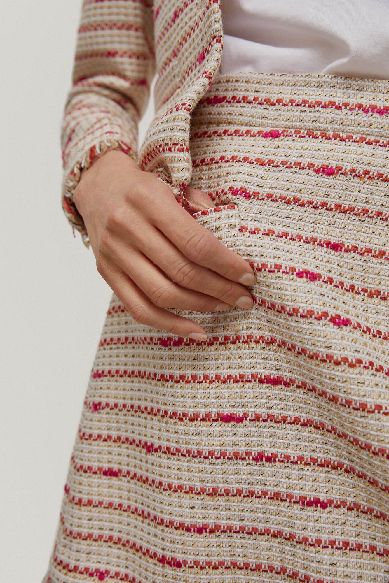 Minissaia de tweed - Marfim