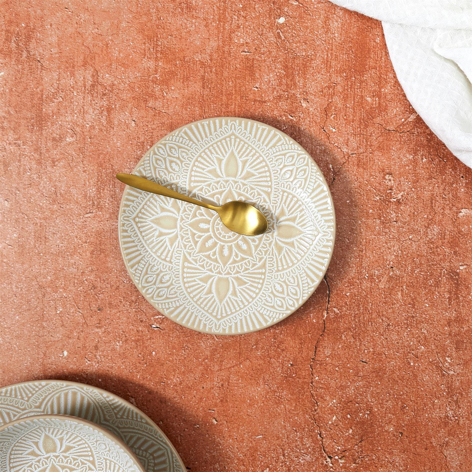 ASSIETTE SAHARA BEIGE D.19.5CM