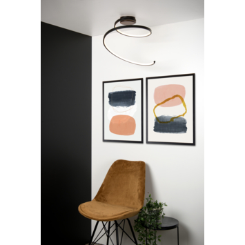 Lucide MAXENCE plafonnière Ø 46 cm LED dimb. 3000K 3 StepDim Zwart
