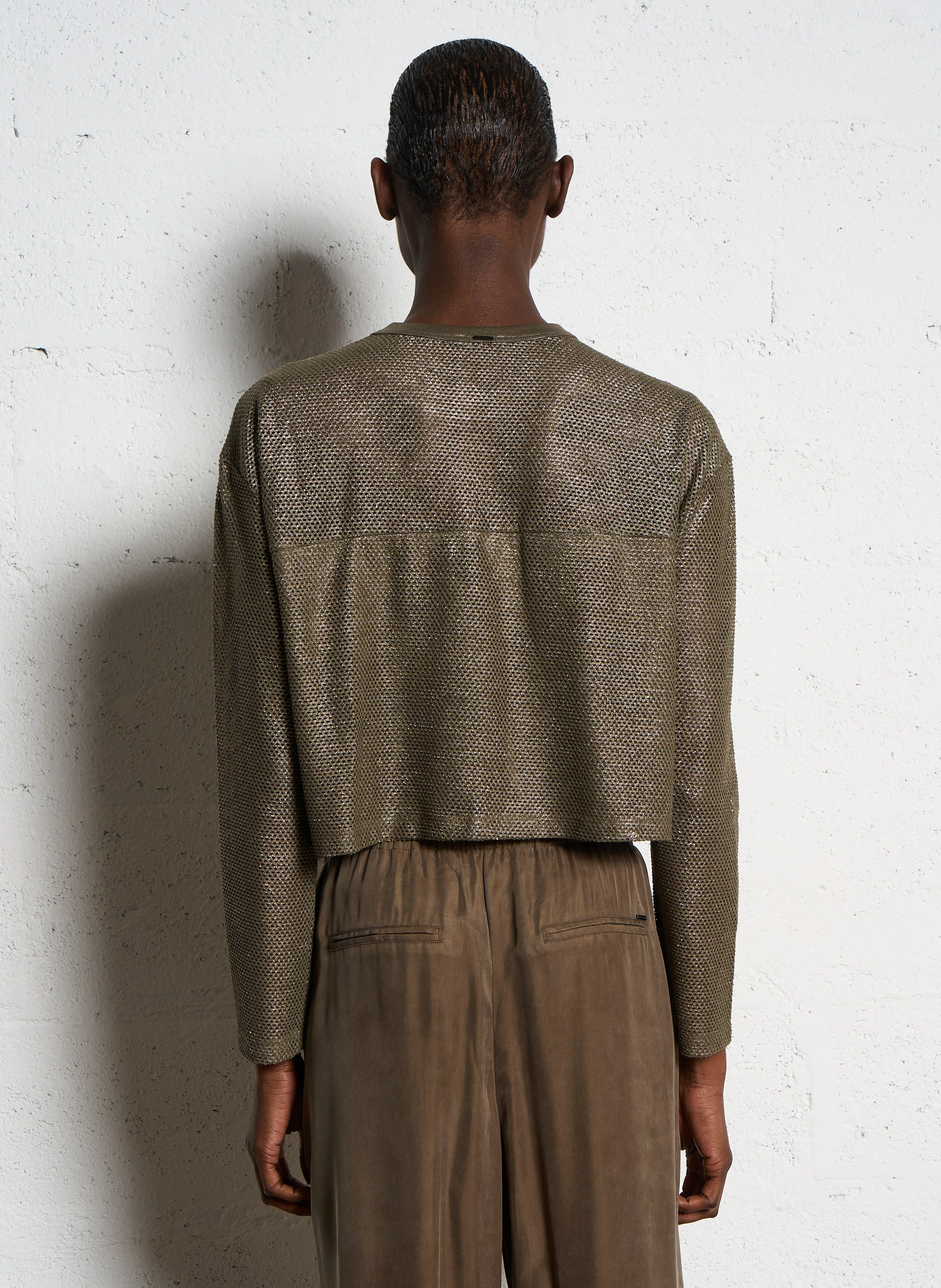 Sweat court en résille | Kaki