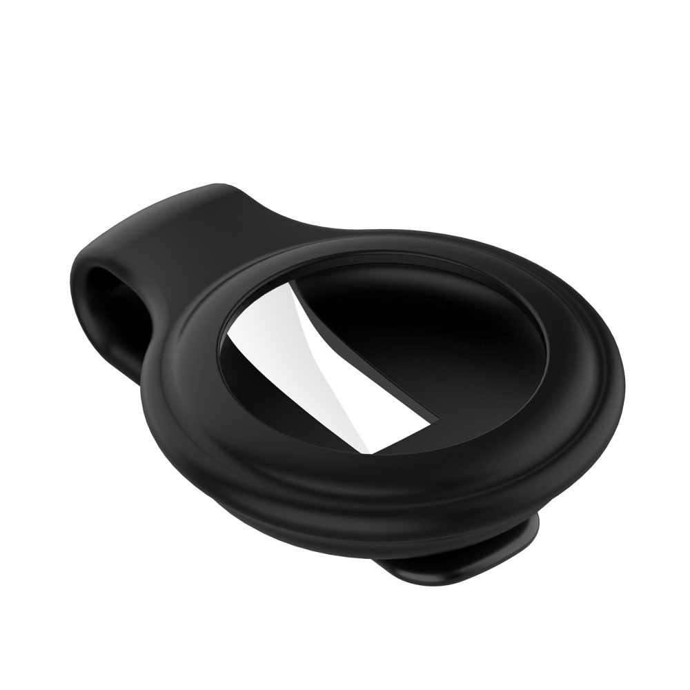 Apple AirTag Anhänger Silikon Case Hülle mit Gürtelclip - Schwarz