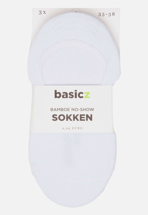 Basicz Bamboo No Show sokken wit Katoen