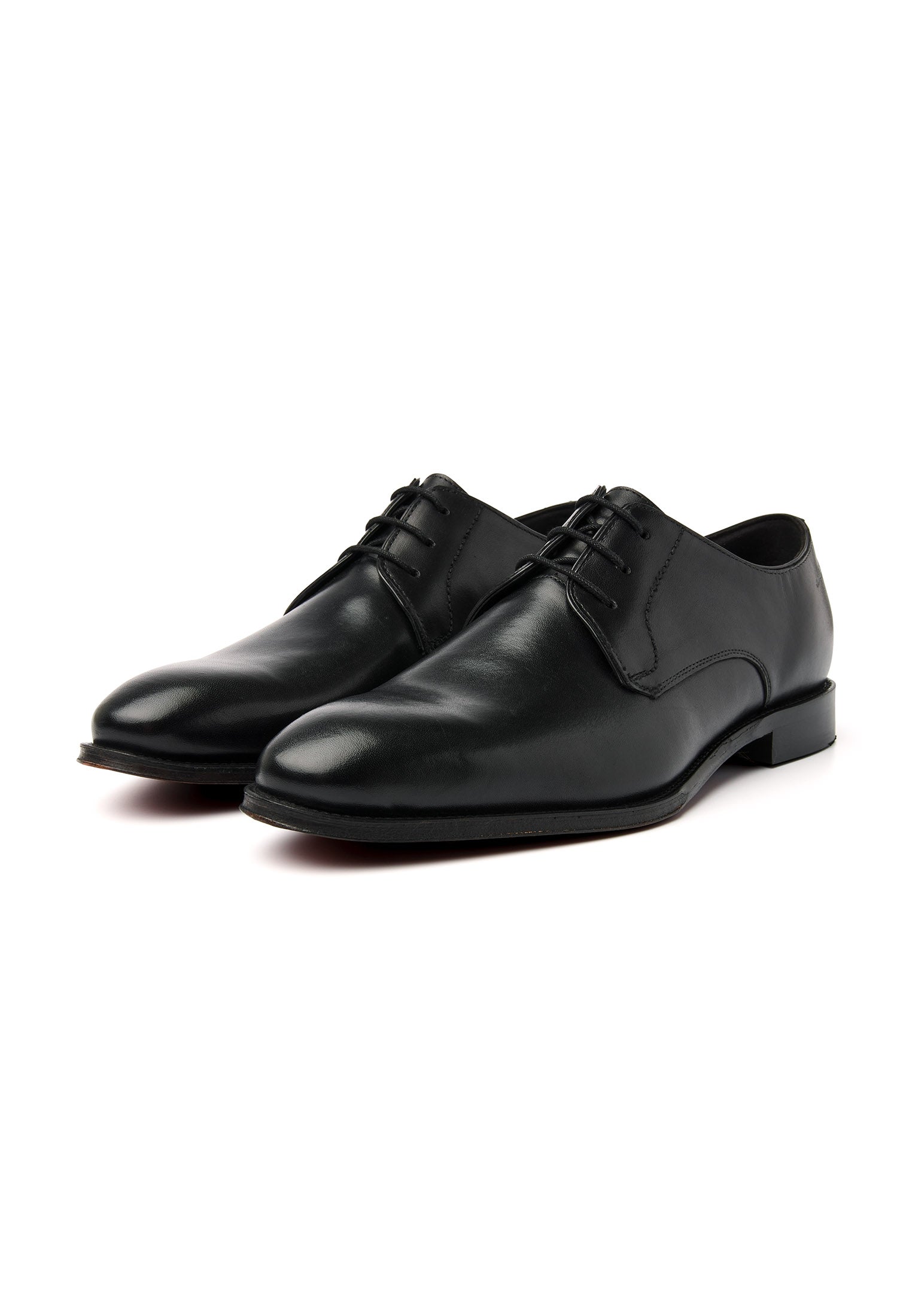 Zwart gladleren Madison veterschoen