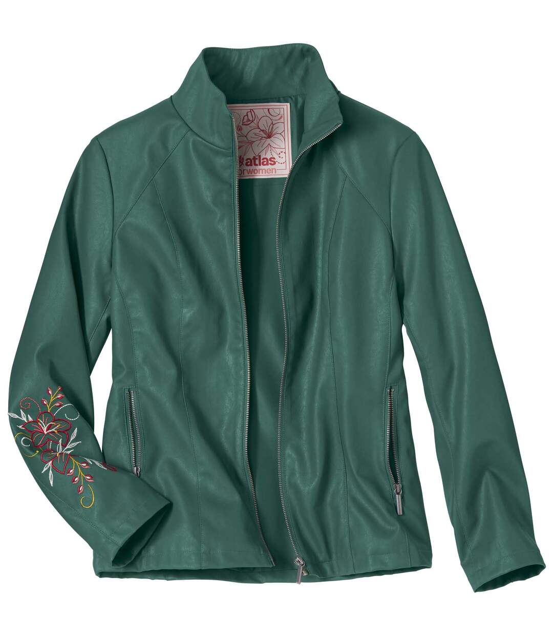 Veste Simili Cuir Brodée