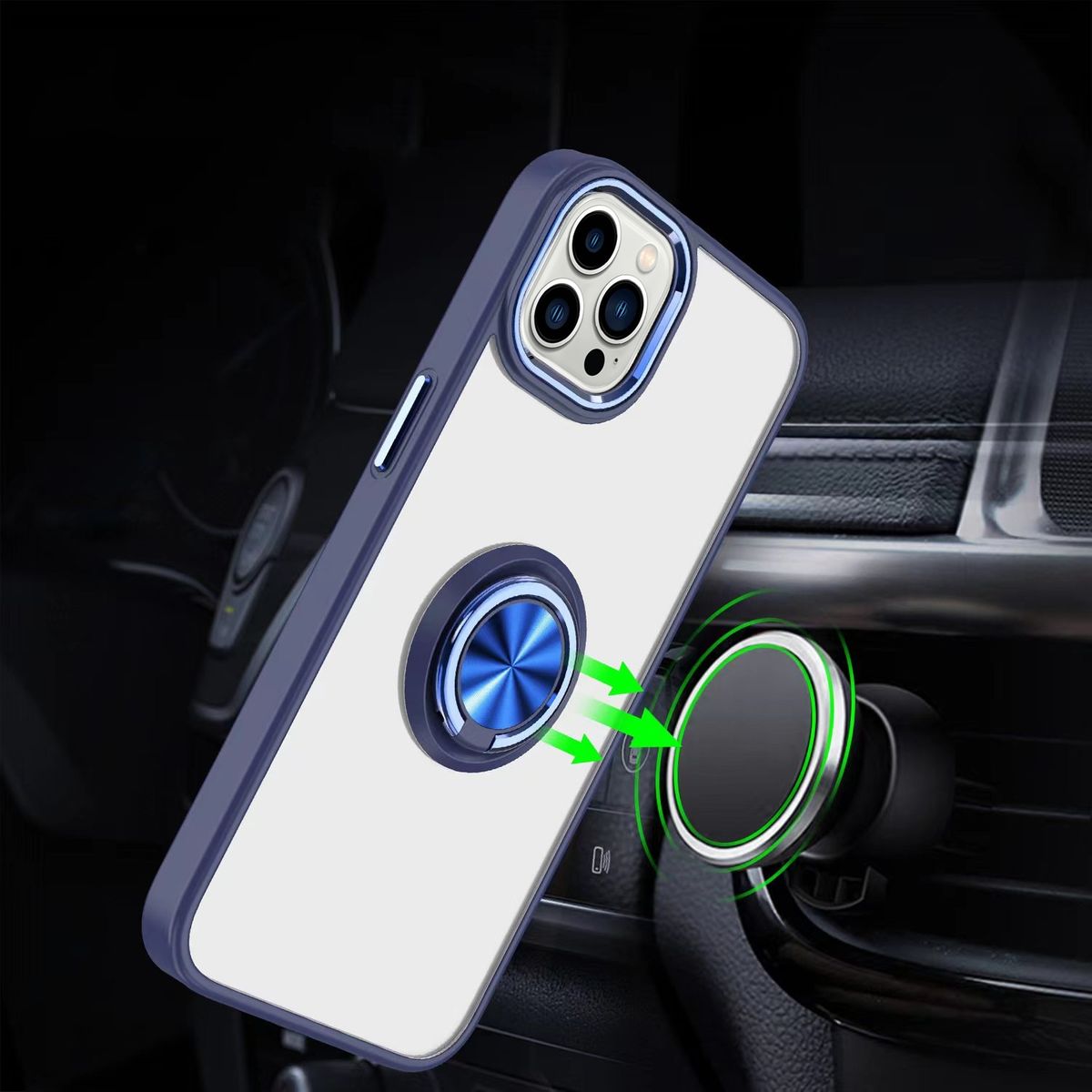 Schutz Handy Hülle für Apple iPhone 15 Pro Case Cover Ring Halter Bumper Etuis