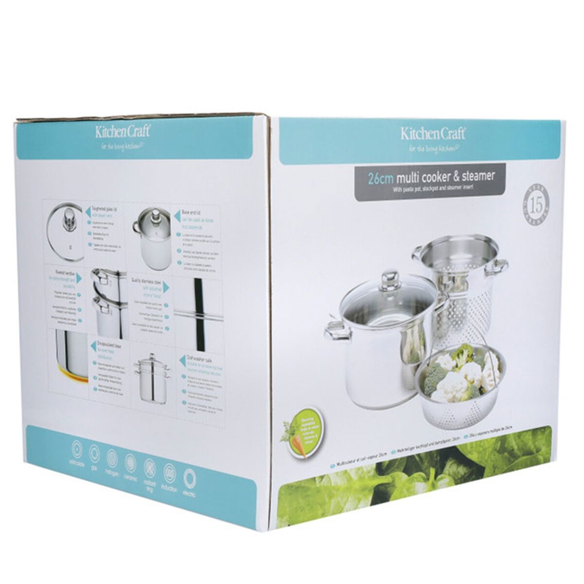 Multi Cooker gryte 7,5 liter, rustfritt stål