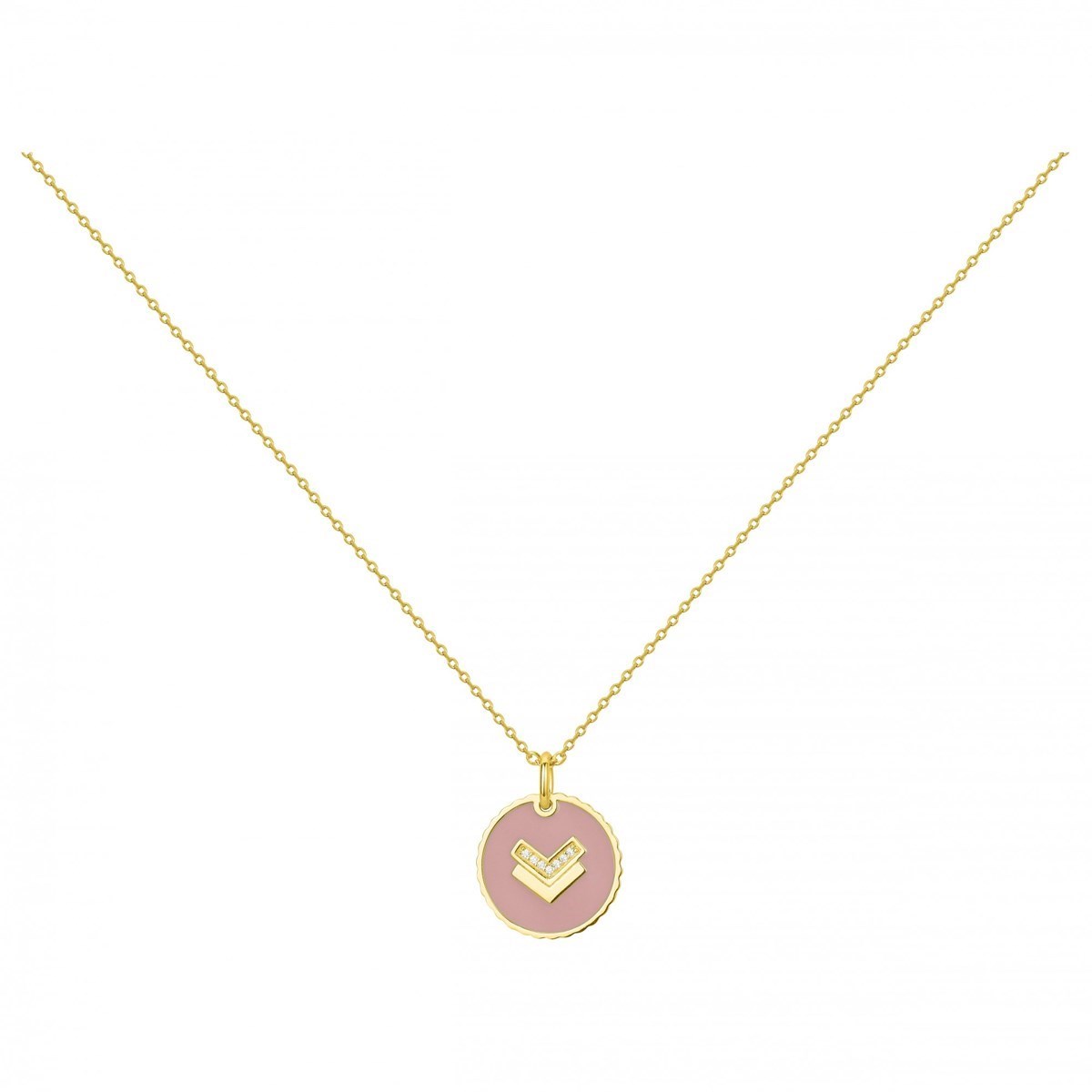 Collier en Plaqué or et oxyde de zirconium - jaune brillant