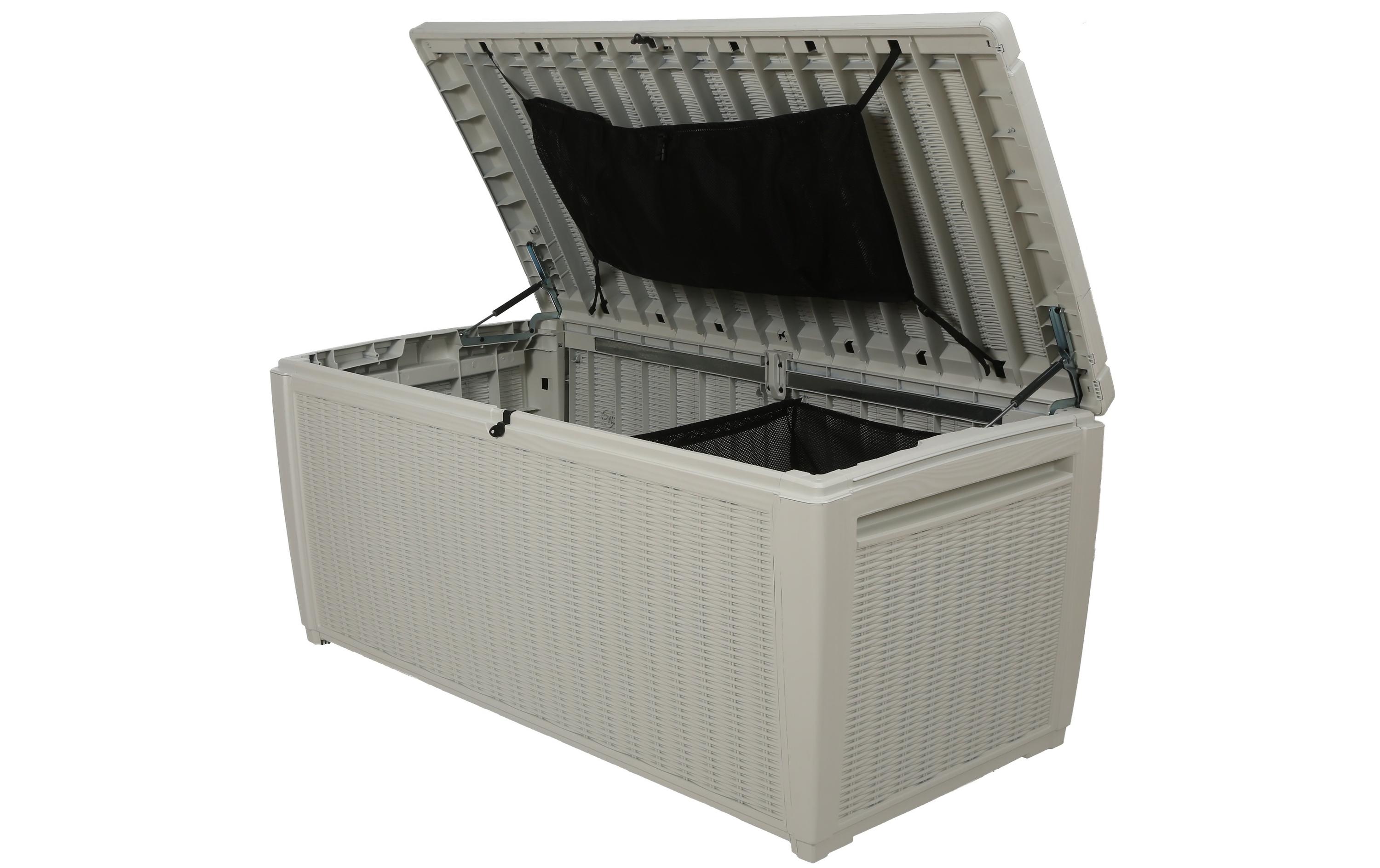 Sumatra Poolbox Weiss, mit Netz<br>Outdoor-Aufbewahrungsbox 511 l