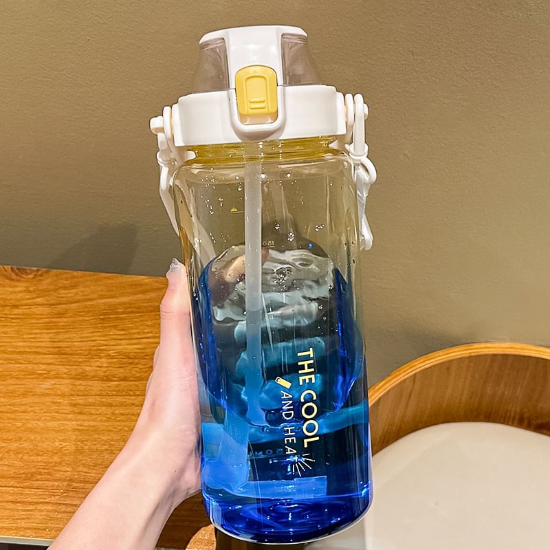 Choyce - Beletterde plastic drinkfles met rietje (verschillende ontwerpen)