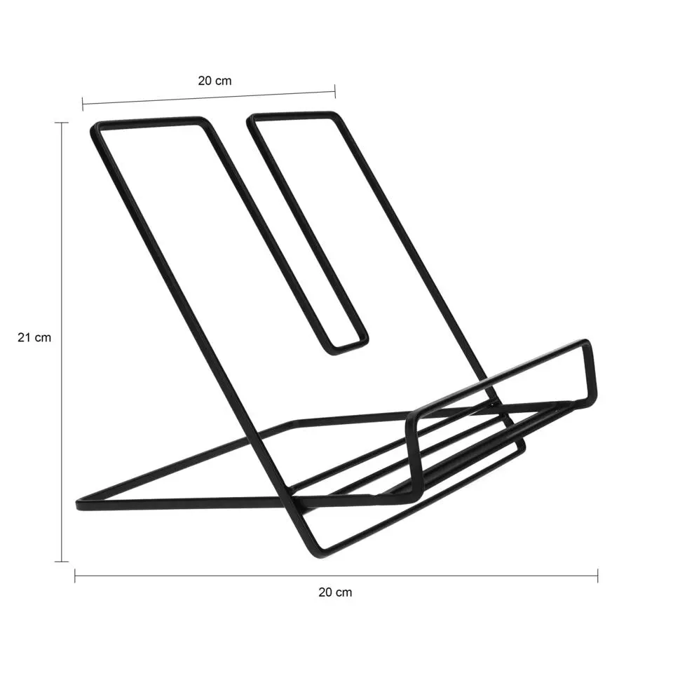 QUVIO Boekenstandaard - 20 x 20 x 21 cm - Metaal - Zwart