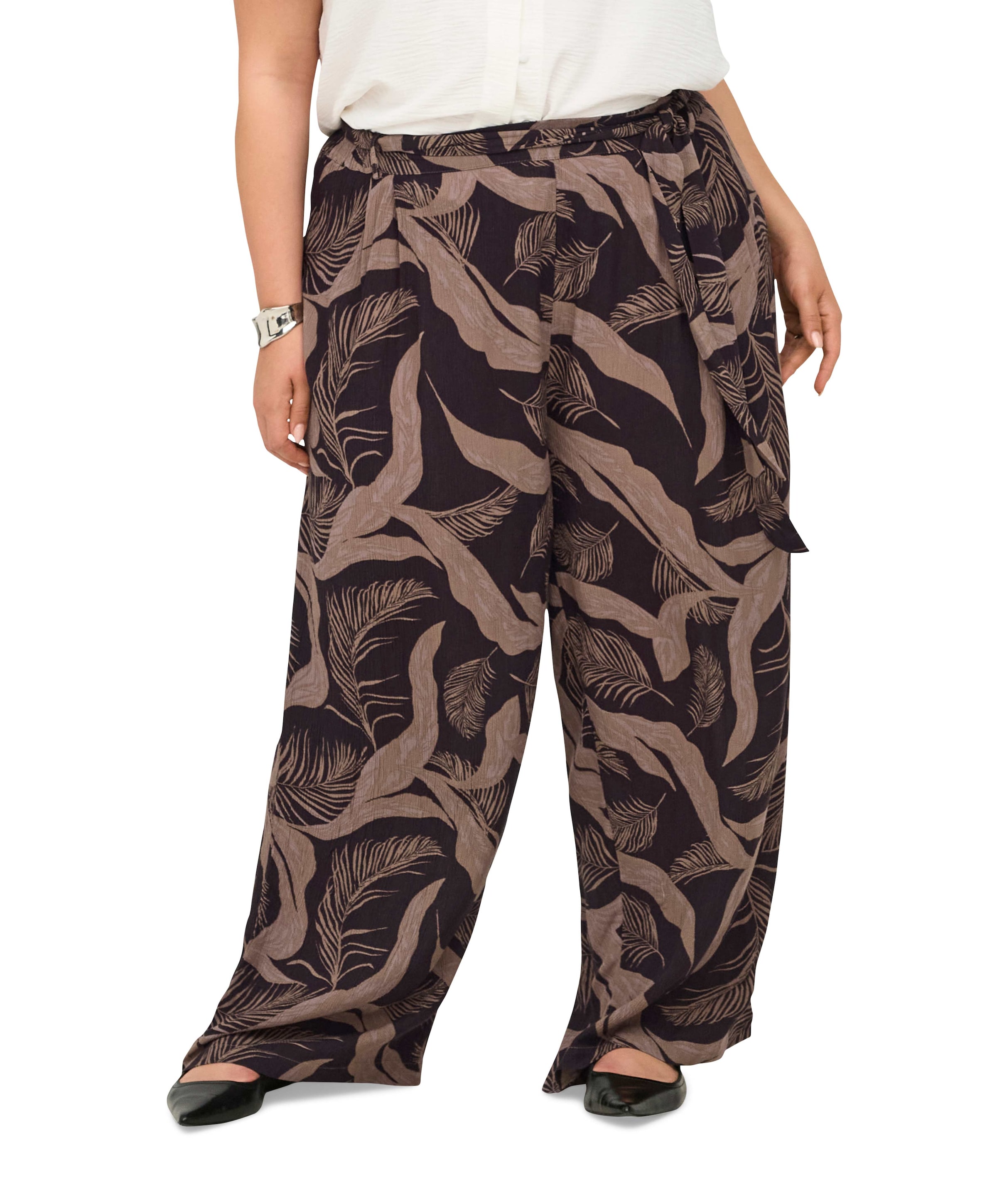 Only Carmakoma CARVILMA CULOTTE AOP dames broek bruin