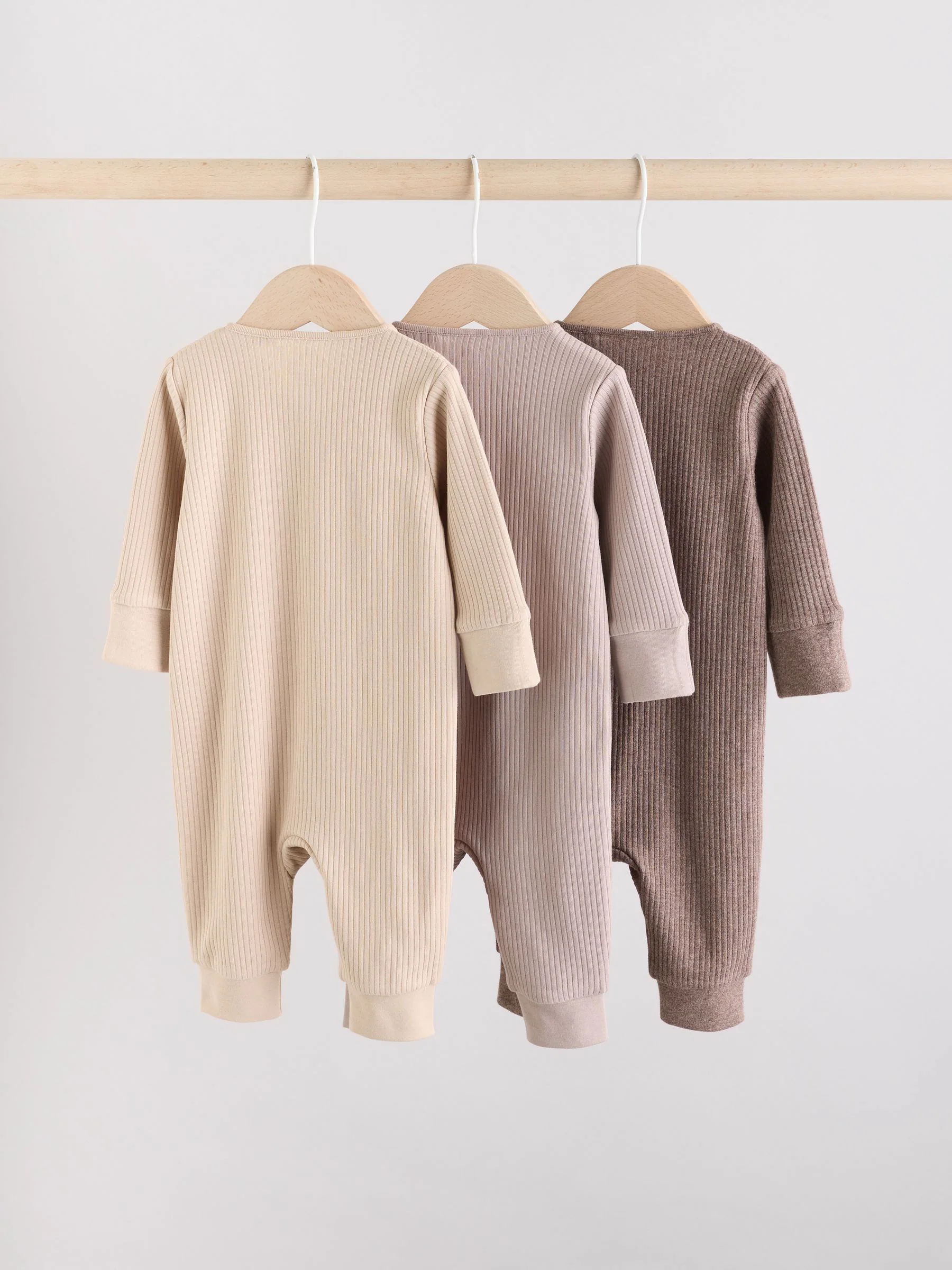 Chocoladebruin - 3 Pack Baby slaappakken (0mnd-3jr)