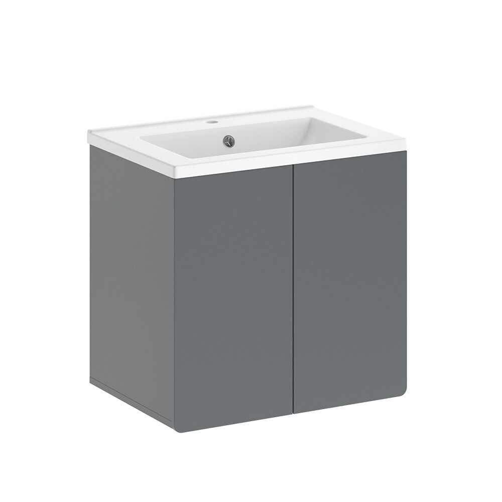 Vicco Badmöbel-Set Izan Grau modern Waschtischunterschrank Waschbecken