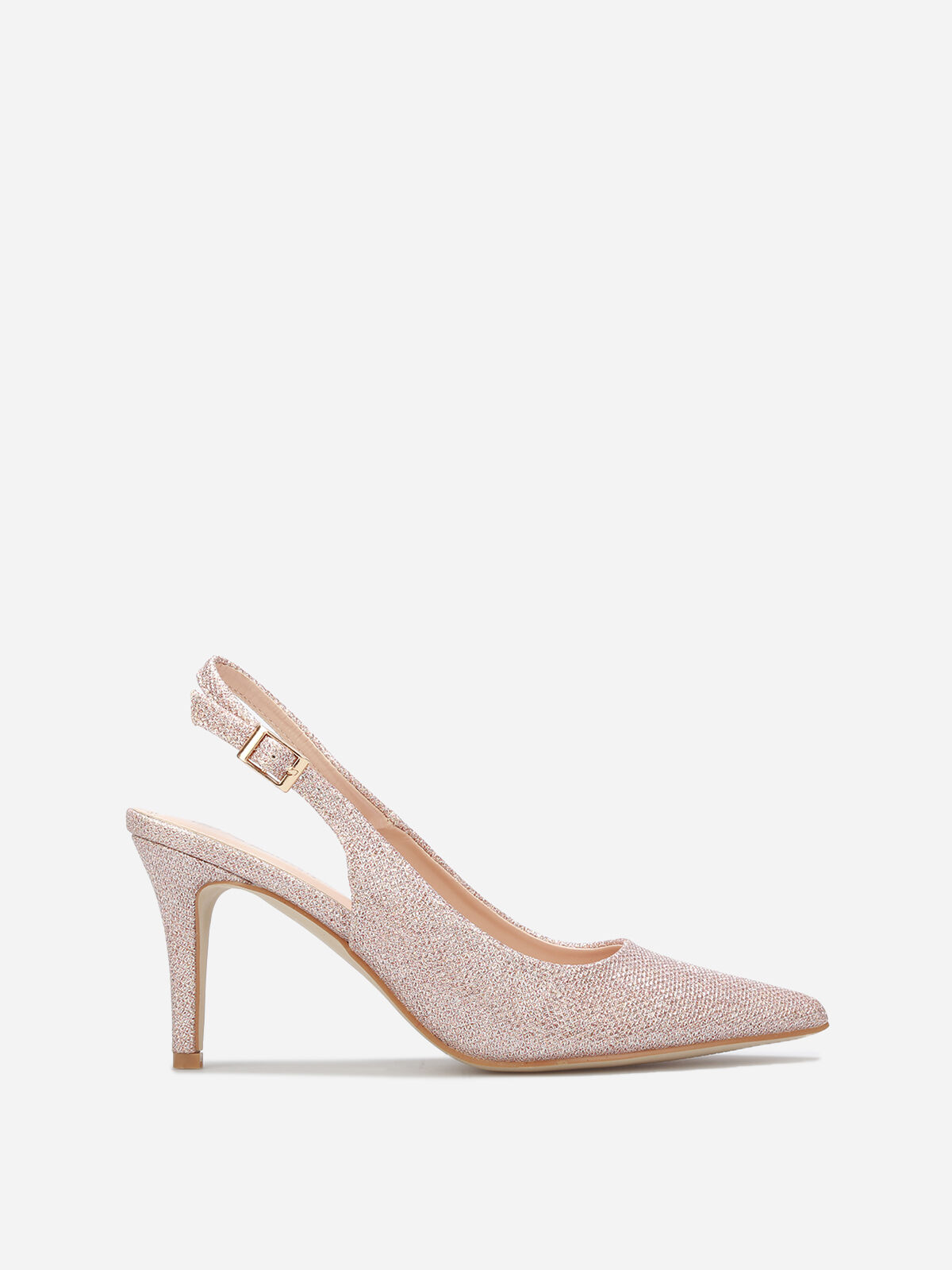 Escarpins slingback à paillettes- Doré rose