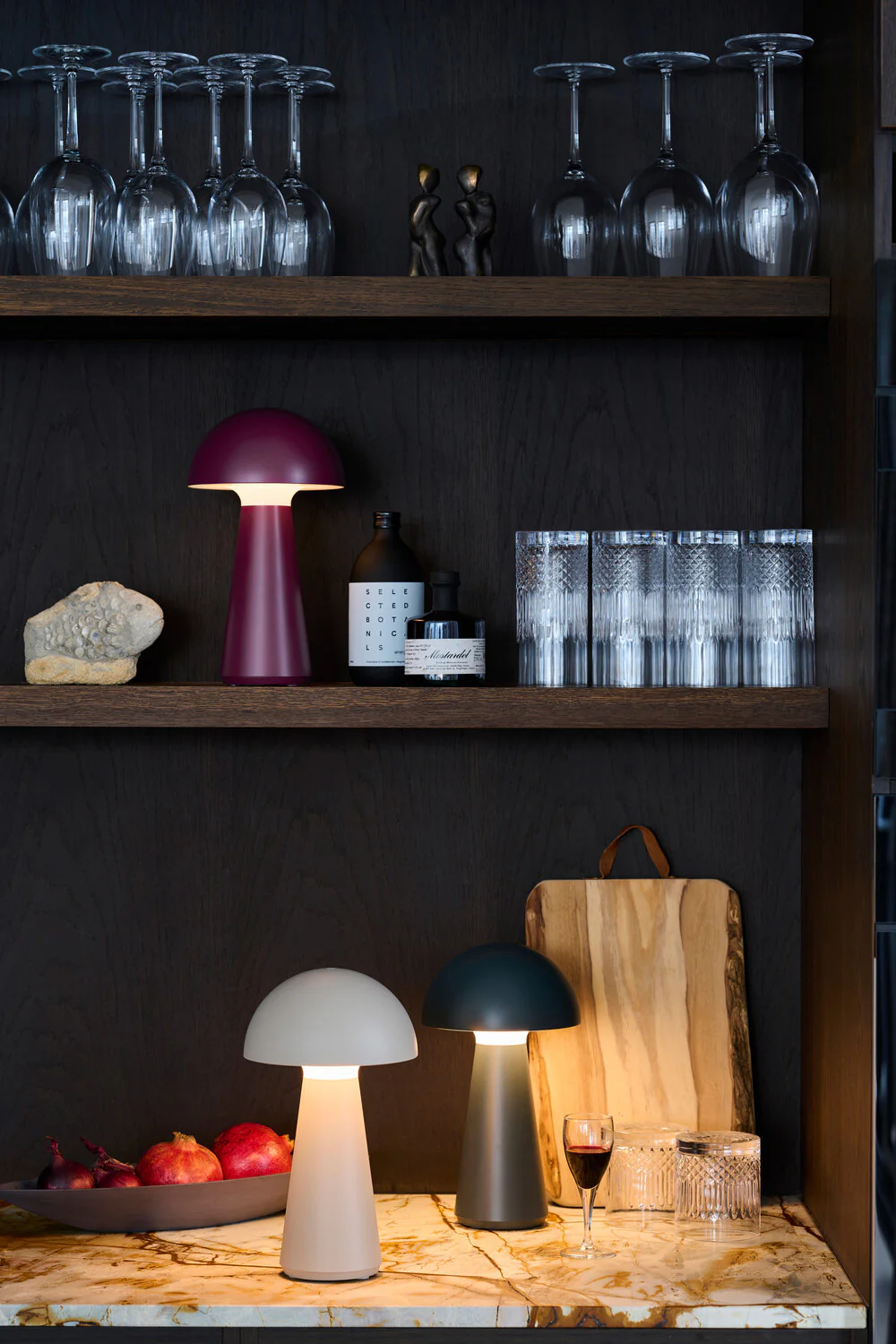 Sirius  Sam lampe, bordeaux - H28 cm.