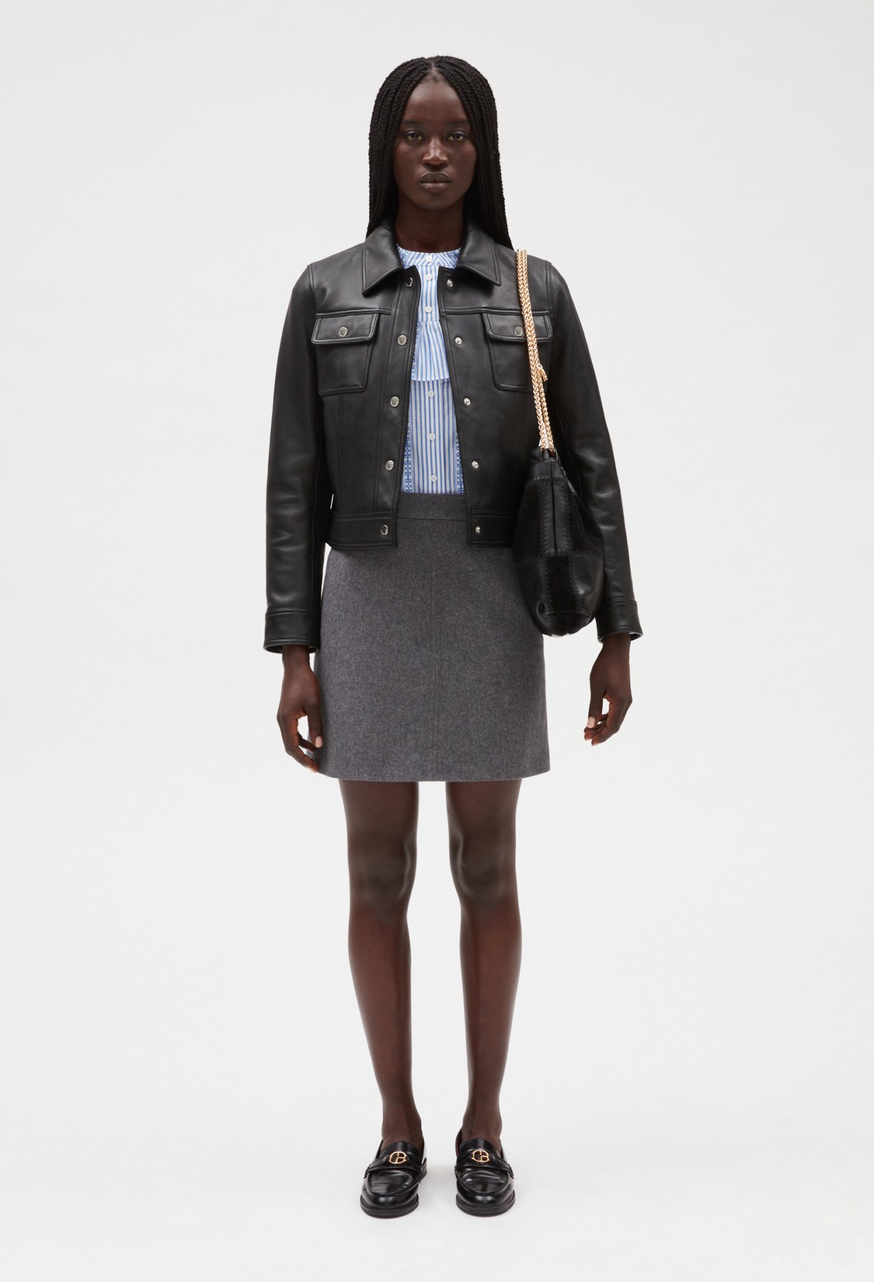 Blouson cuir noir