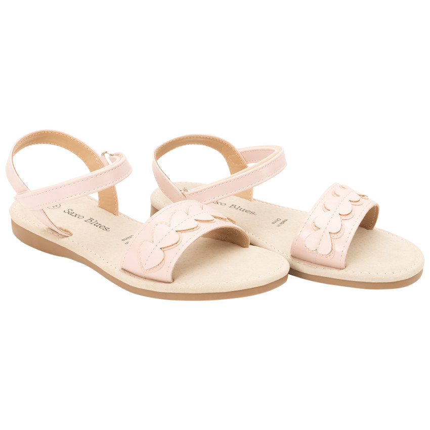 Scandales rose poudré à velcros et patch coeur pour fille
