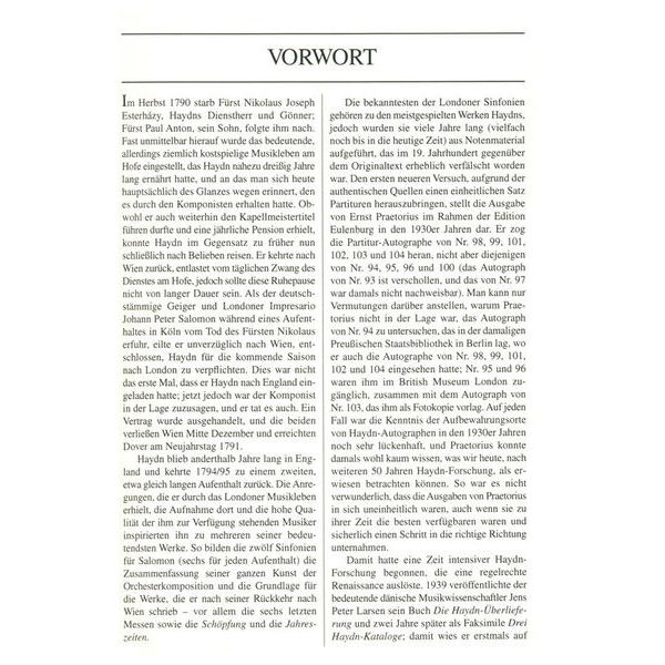 Edition Eulenburg Haydn Sinfonie Nr. 104 D-Dur