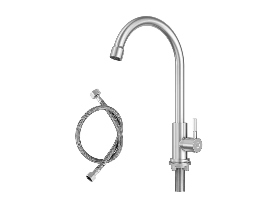 Cecipa max Robinet de Cuisine - Robinet d'évier de cuisine à eau froide - Acier inoxydable brossé,EU Modèle