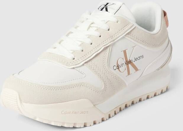 Calvin Klein Tooth Runner Irregular Lines Dames Lage sneakers Leren Sneaker Dames Wit