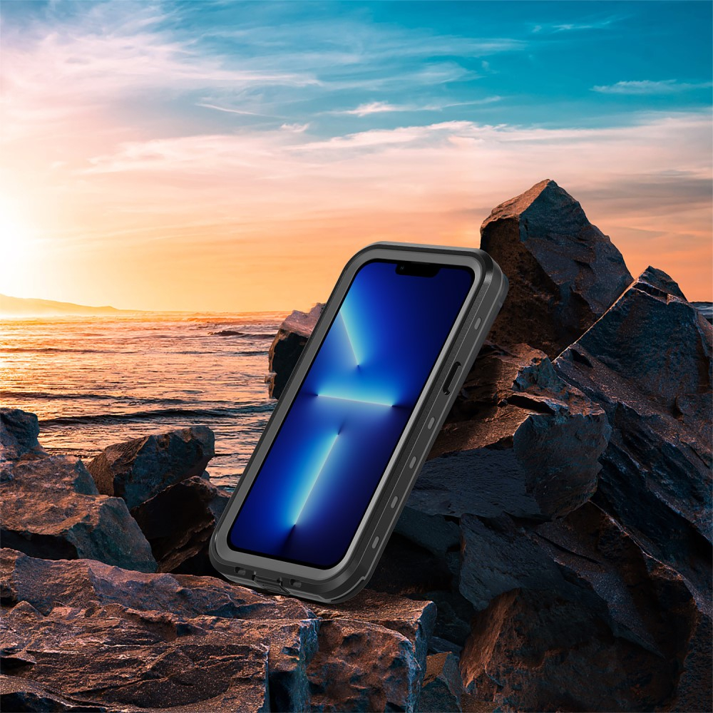 iPhone 13 Pro Wasserfeste Outdoor Schutz Hülle (IP68) - Schwarz / Grau