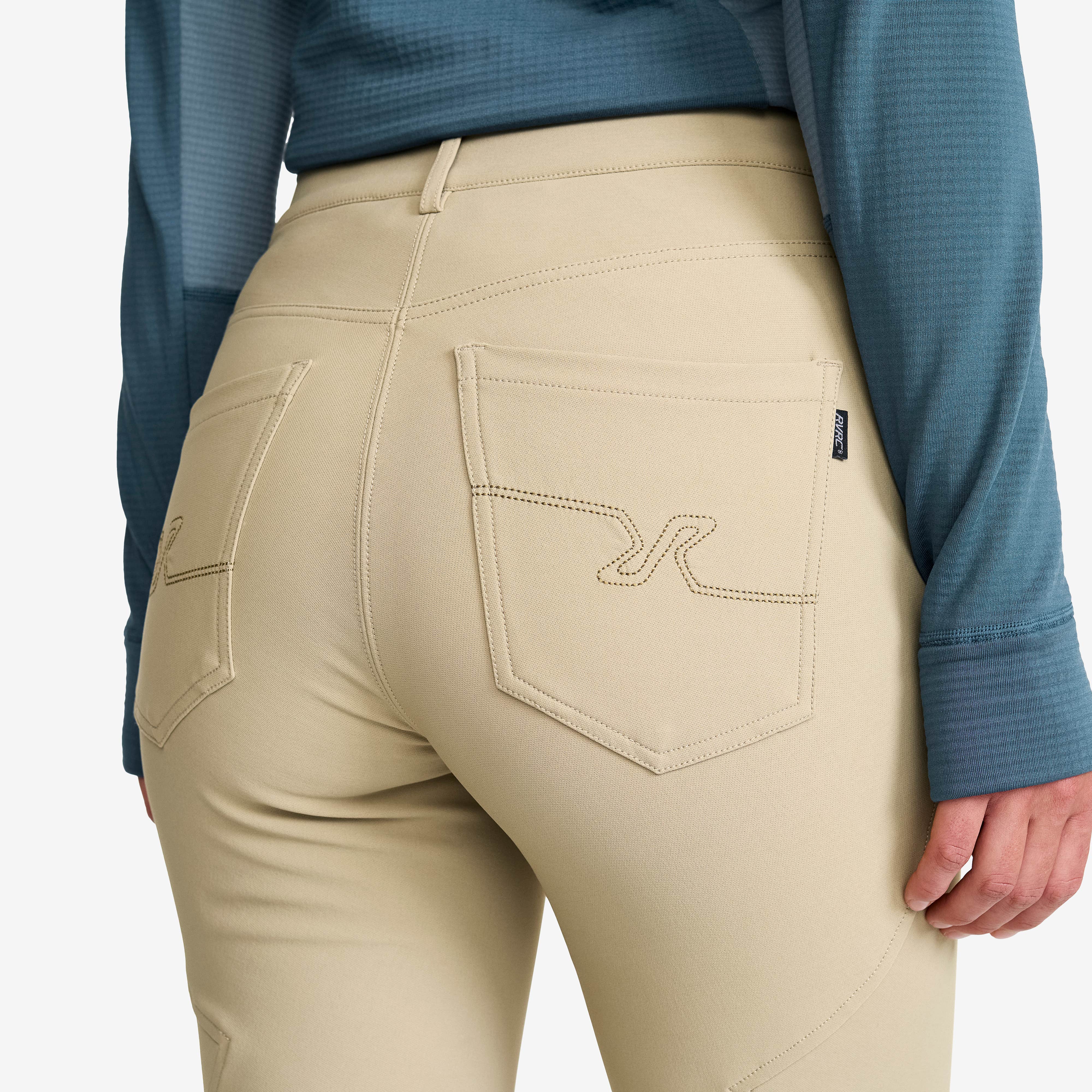 Bouncer Highwaist Jeans Dame Khaki Tan Beige